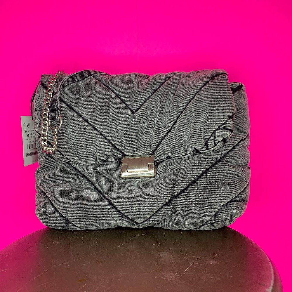 ZARA QUILTED DENIM SHOULDER BAG❗️FIRM PRICE❗️